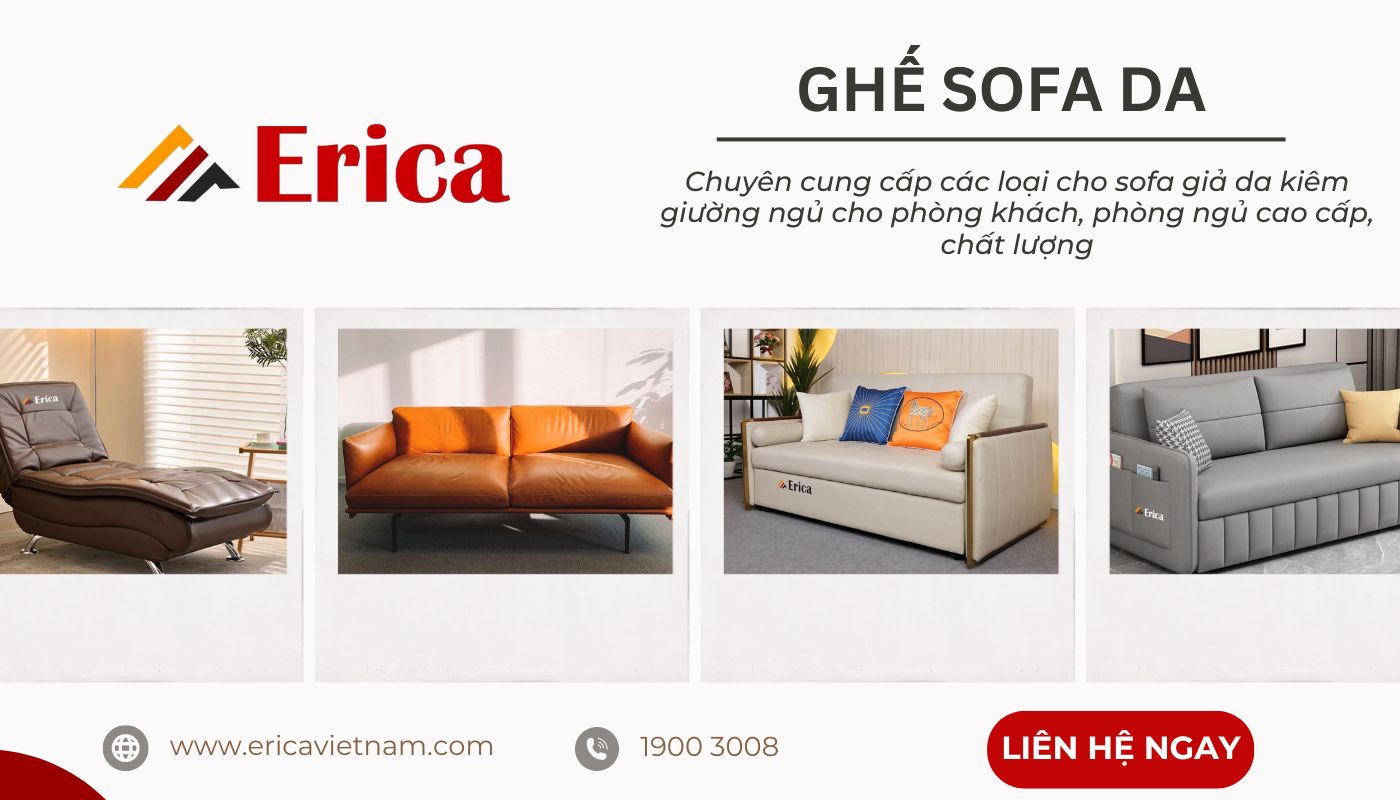 Erica - Địa chỉ mua ghế sofa da nhập khẩu cao cấp