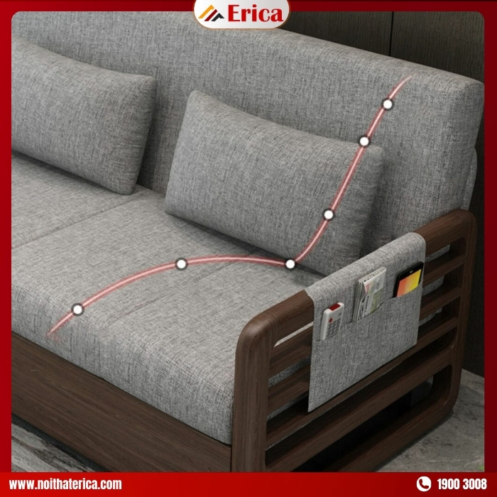 Ghế sofa phòng khách chung cư khung gỗ chắc chắn