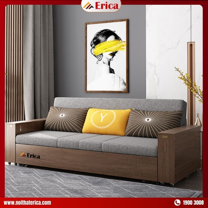 Sofa cho phòng khách nhỏ hẹp giá rẻ bằng gỗ