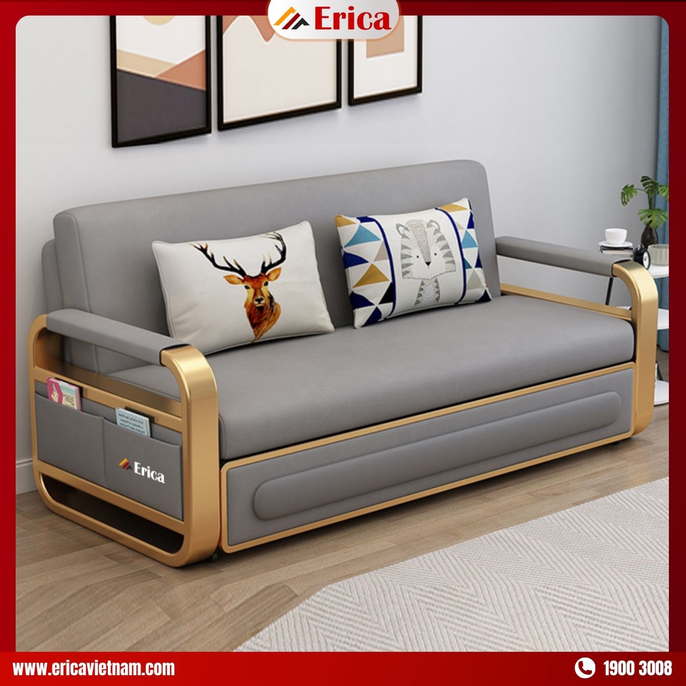 Sofa giường bọc nỉ cao cấp