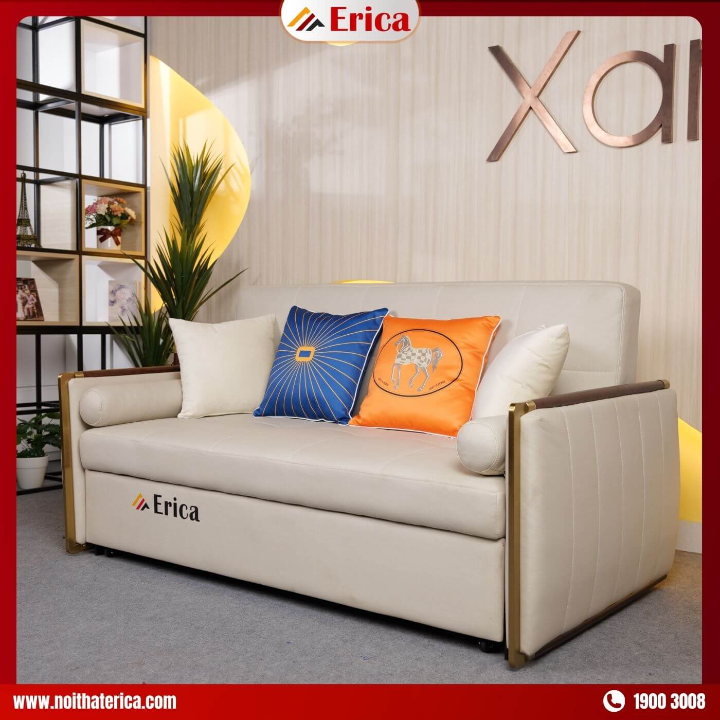 Sofa da nhập khẩu Ý ERICA LX6 hiện đại, thanh lịch