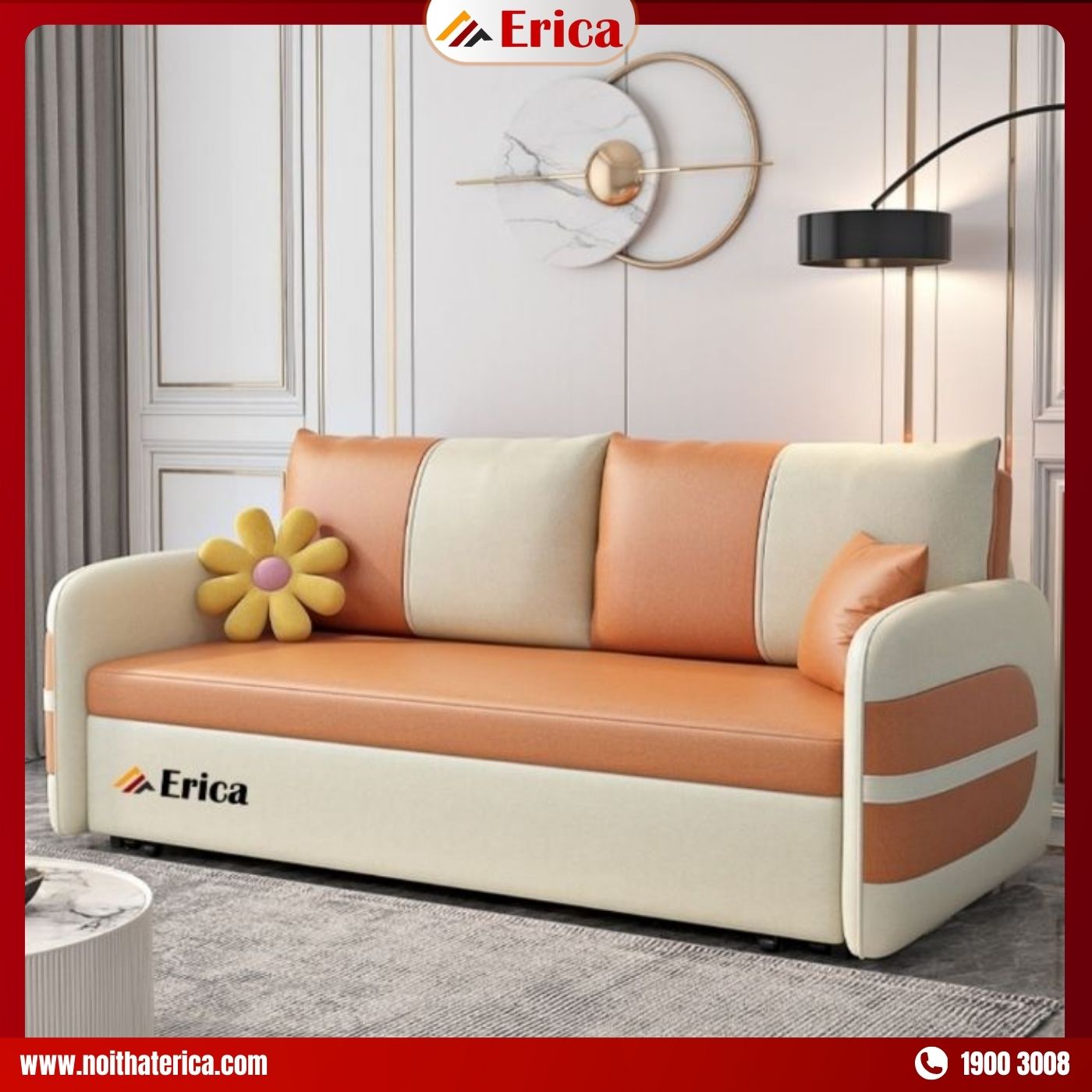 Sofa giường thông minh Erica ED9 phong cách Châu Âu