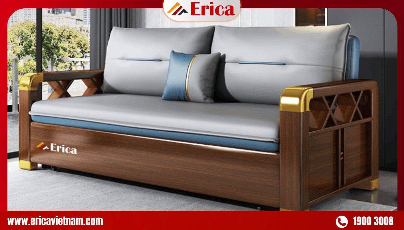 Bộ sofa đẹp cho phòng khách nhỏ, mini bằng gỗ