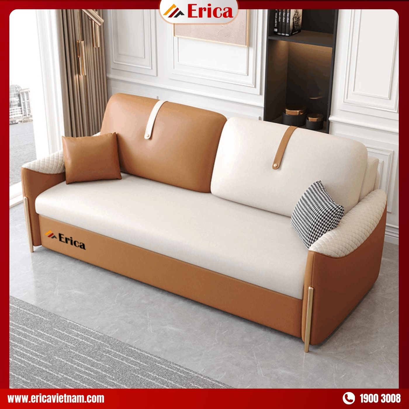 Chất liệu sofa giường bọc vải giả da