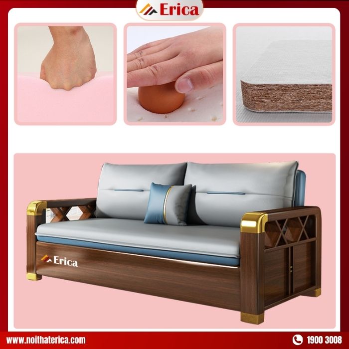 Cấu tạo phần đệm ghế sofa thành giường