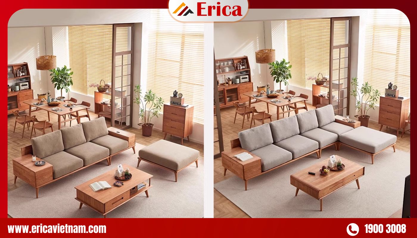 Bộ bàn ghế sofa phòng khách nhỏ giá rẻ