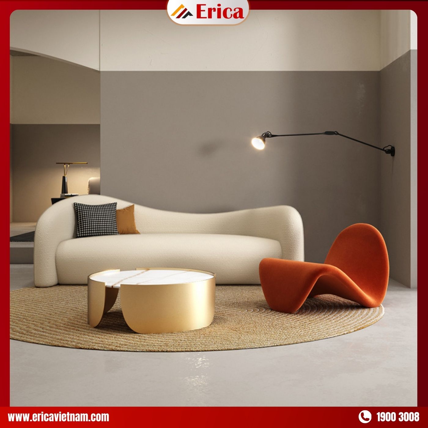 Bộ sofa phòng khách nhỏ Erica NS61