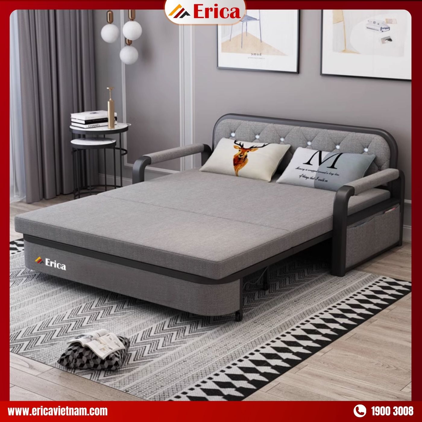 Erica M8 - Mẫu ghế sofa giường 1m5 đẹp, rẻ