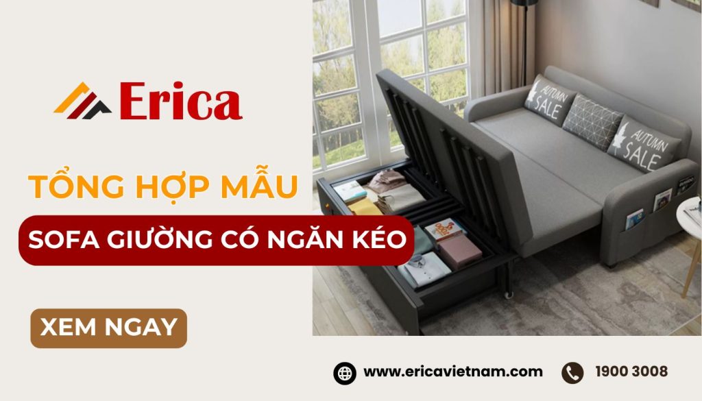 Mẫu sofa giường có hộc kéo