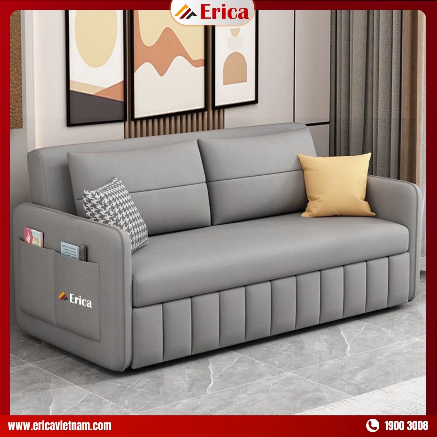 Sofa giường ED3 thông minh, tiện lợi, màu sắc trung tính