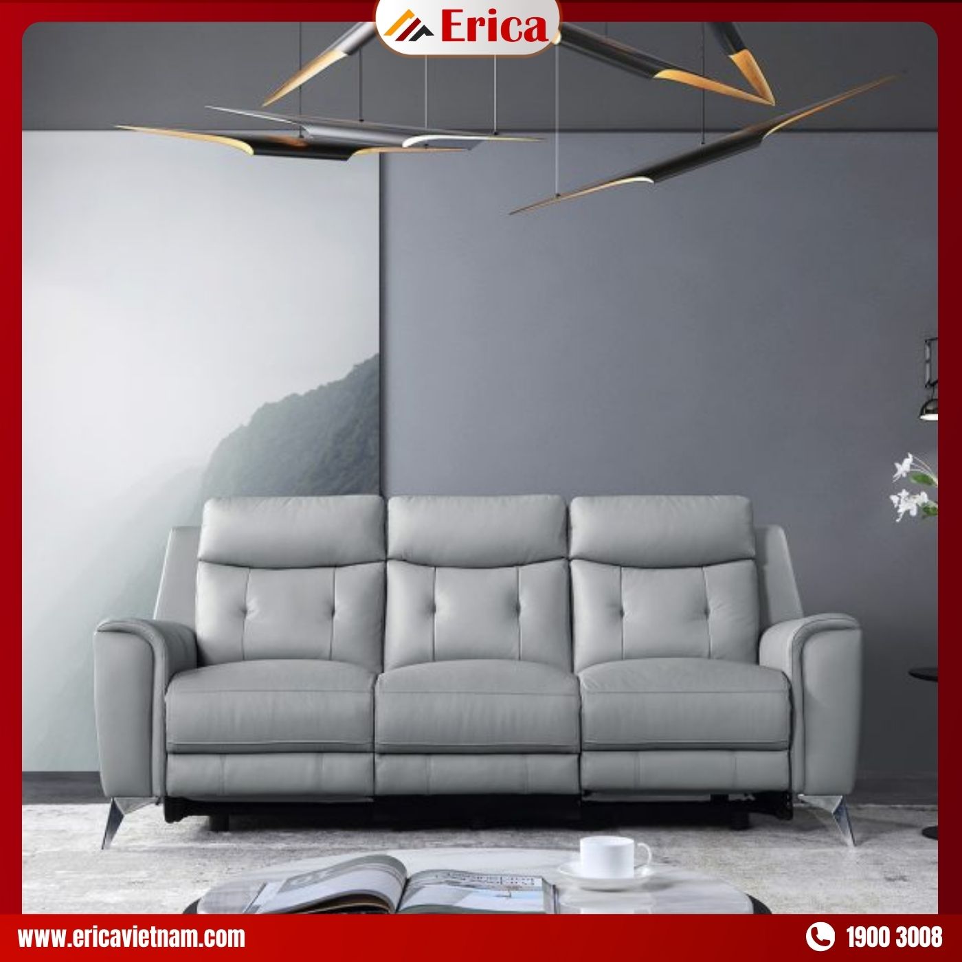 Mẫu sofa văng hiện đại , cao cấp cho phòng khách 10m2 - Erica SD167 