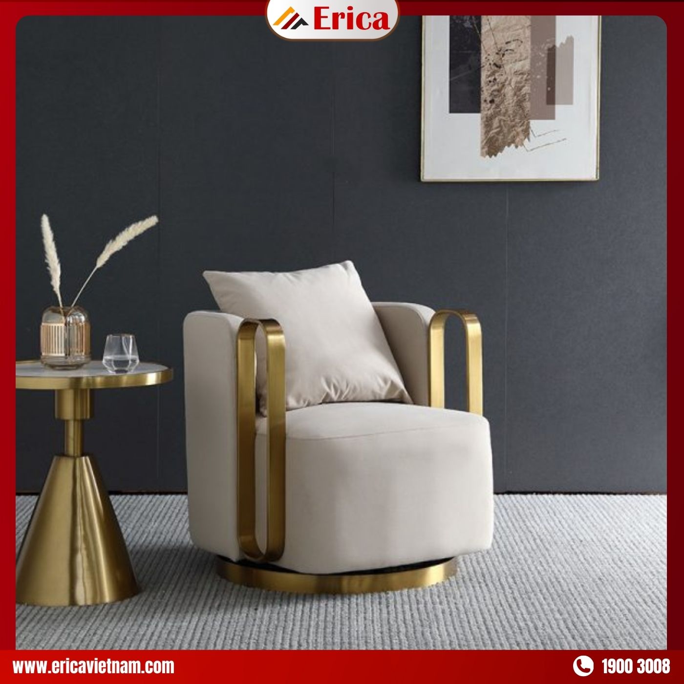 Sofa đơn kiểu Ý cho phòng khách nhỏ - Erica SD001 