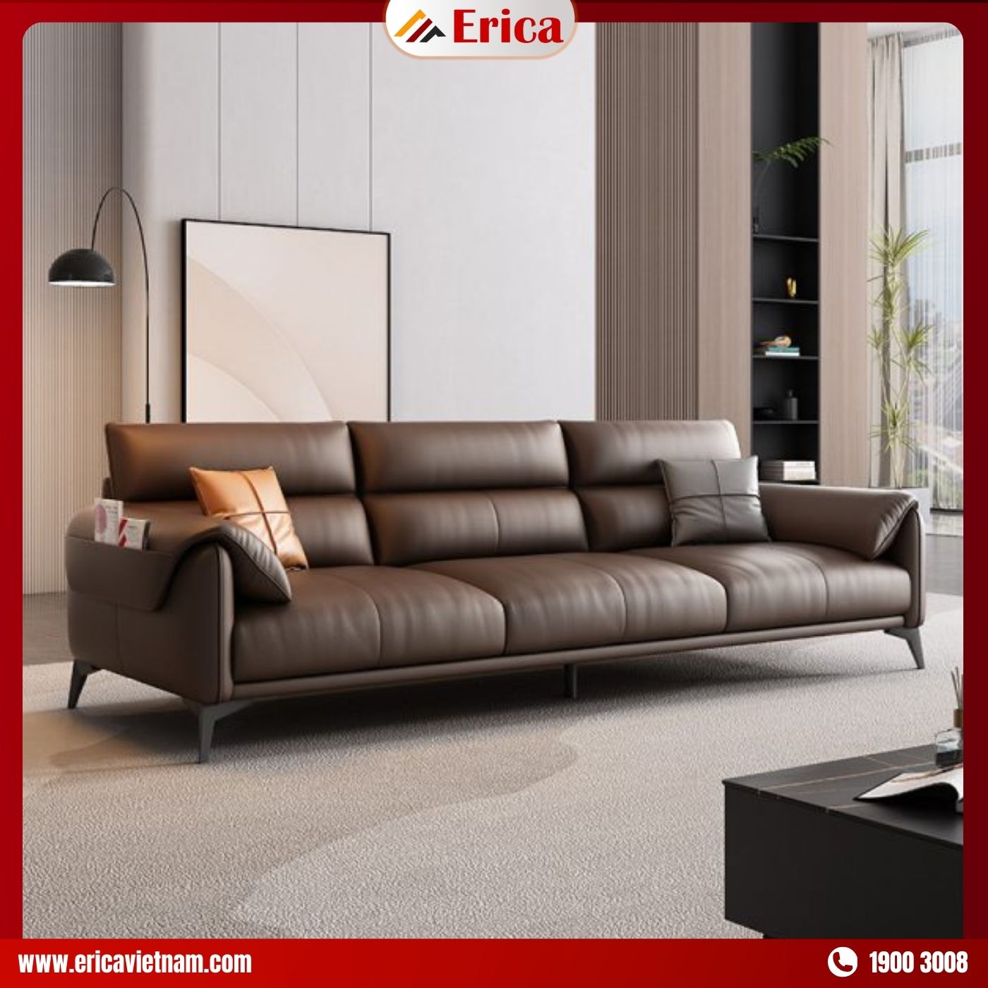 Erica SD056 mẫu sofa văng dài kiểu Ý cho phòng khách 