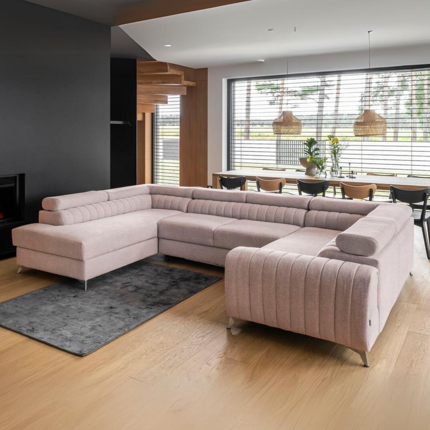 Kích thước sofa chữ u hiện đại