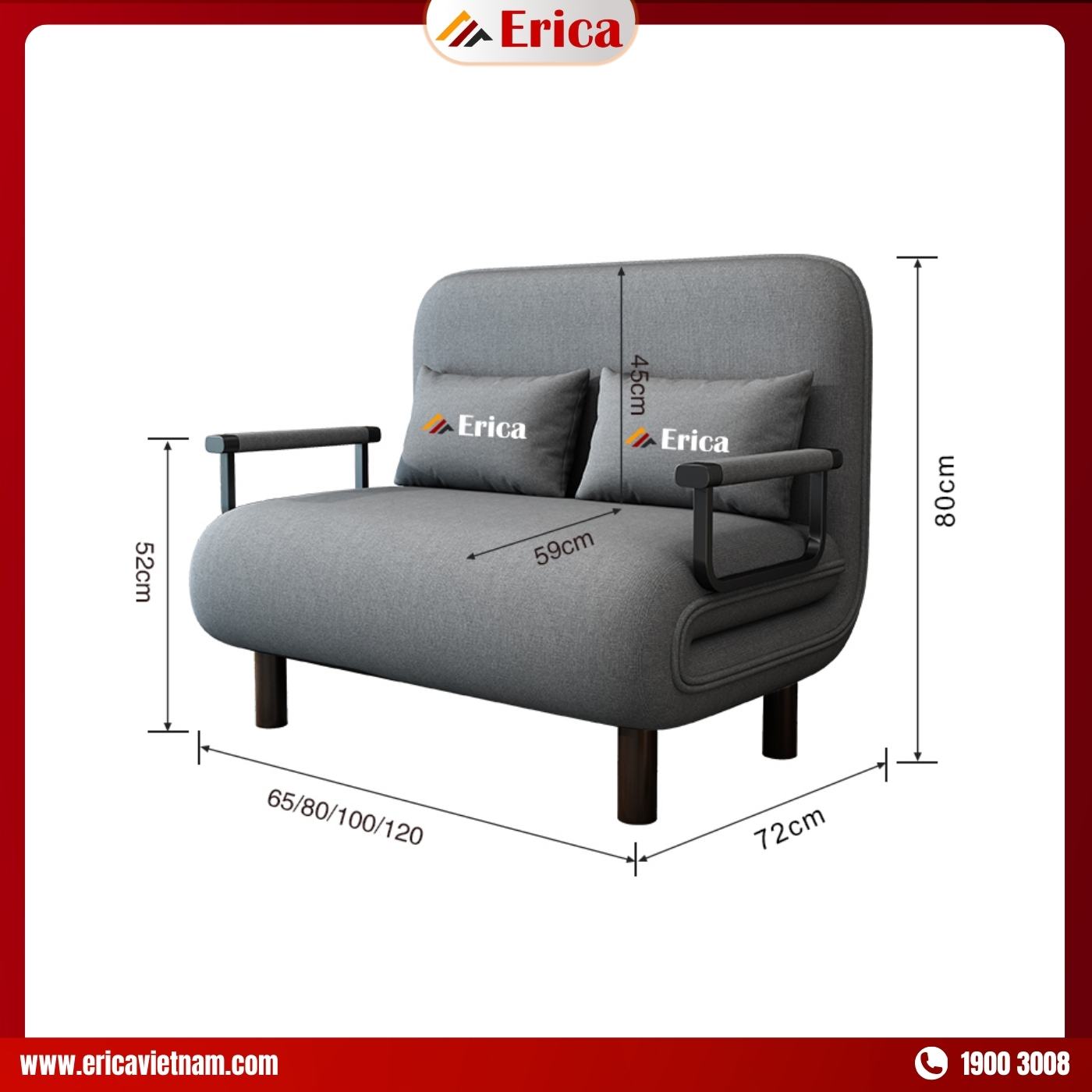 Kích thước ghế sofa giường 2 trong 1