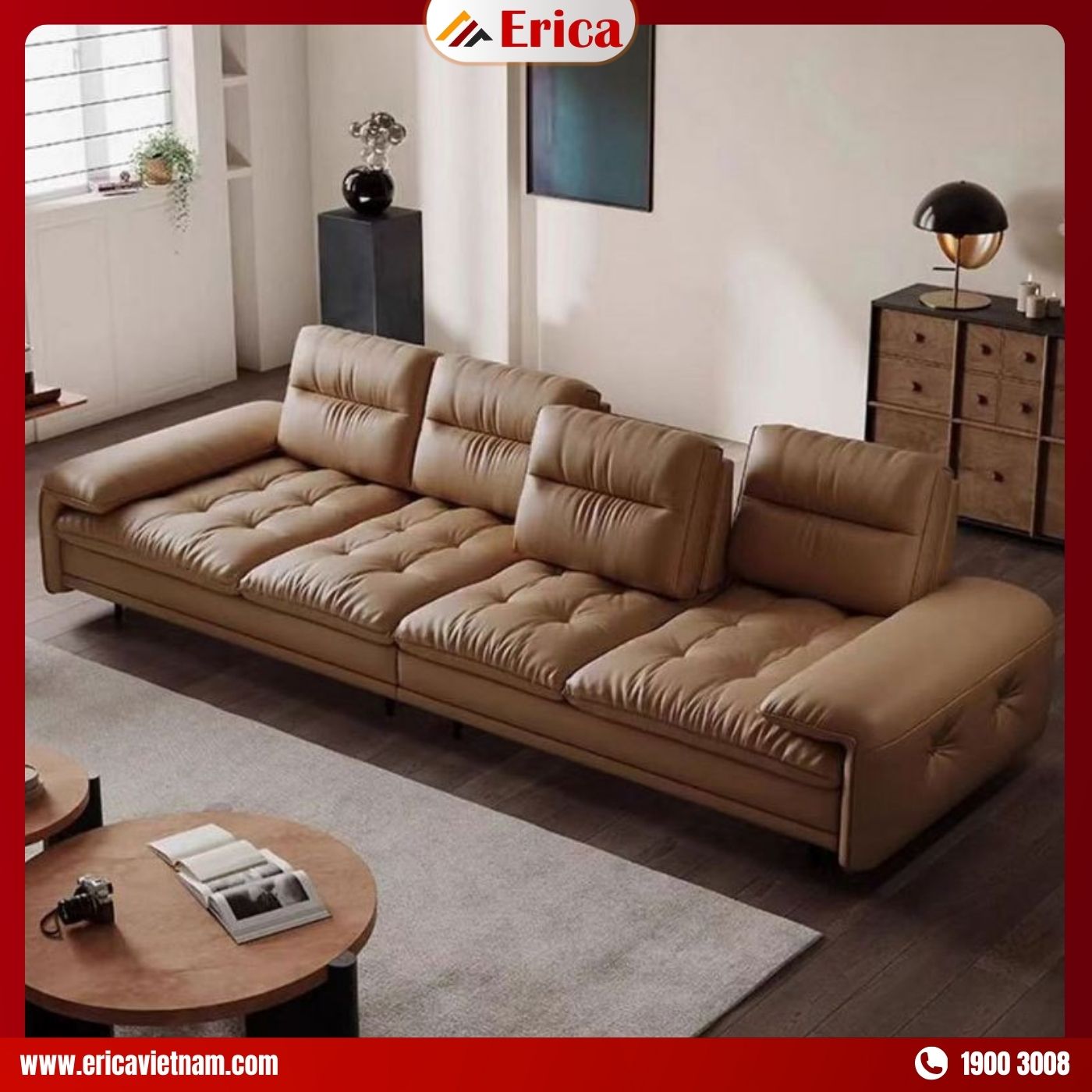 Mẫu ghế sofa da hiện đại mang phong cách Ý