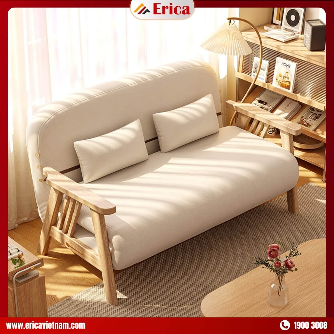 Sofa giường gỗ sồi ERICA – SD930