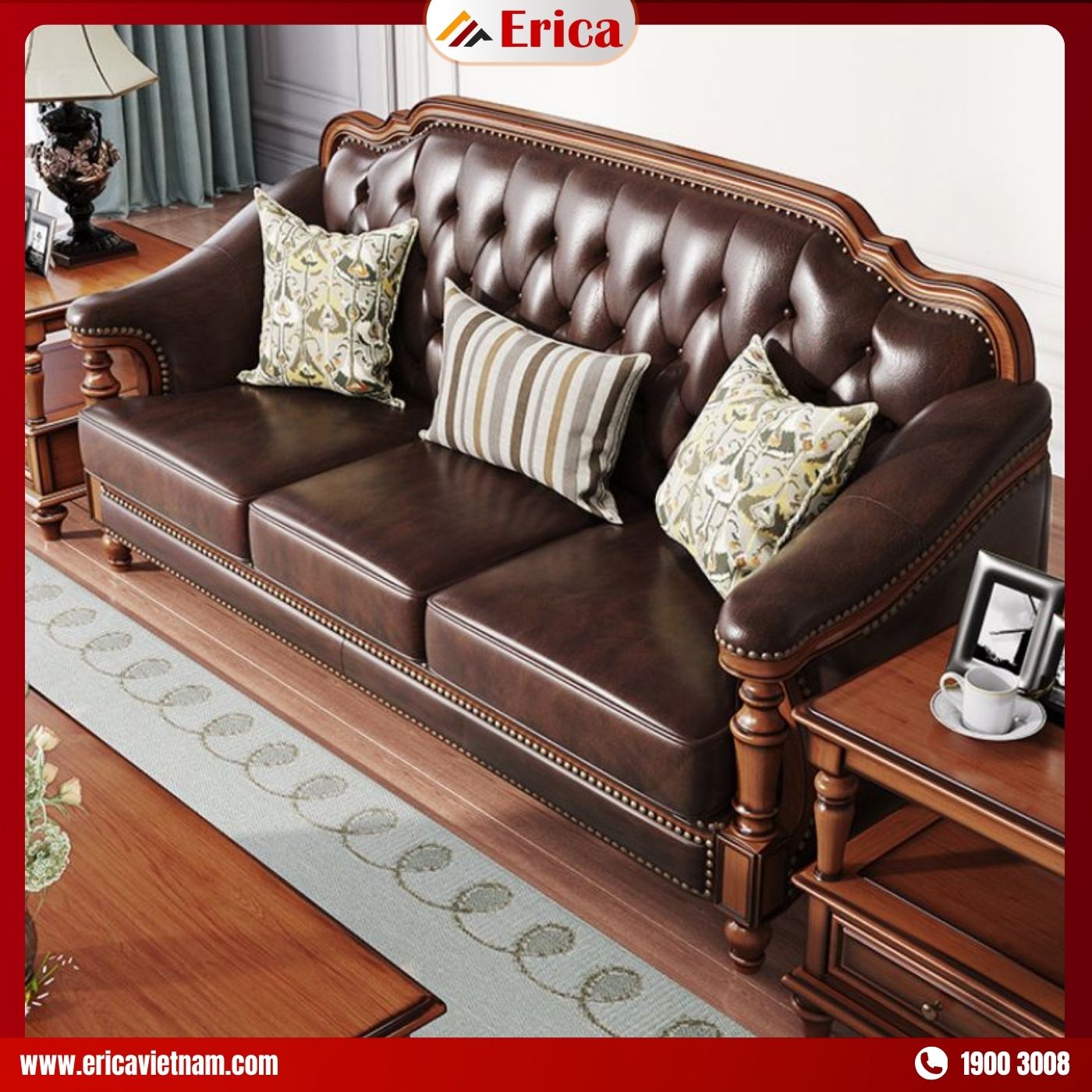 Sofa phòng khách 15m2 phong cách tân cổ điển