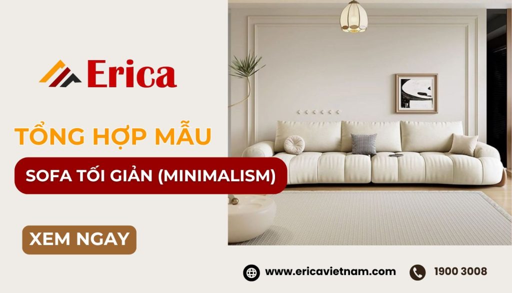 mẫu sofa tối giản (Minimalism) cho phòng khách