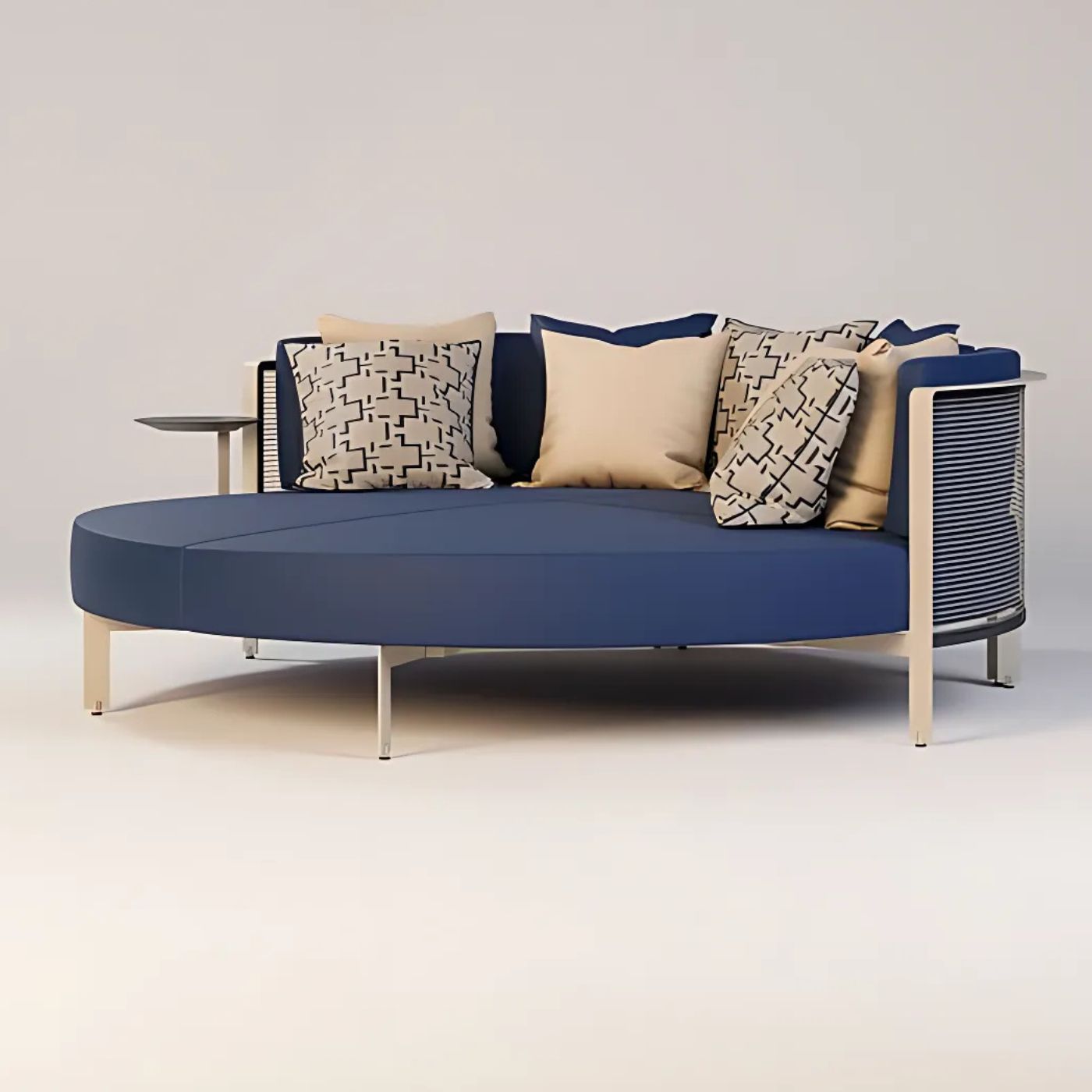 Mẫu sofa bed hình tròn bọc vải nỉ