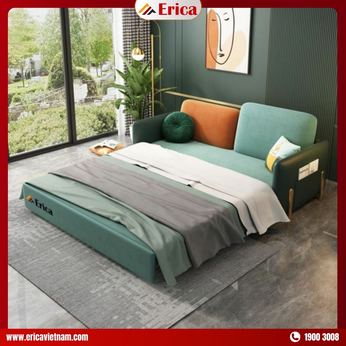 Ghế sofa ERICA – ED88 màu sắc trẻ trung, vải chống bám bụi