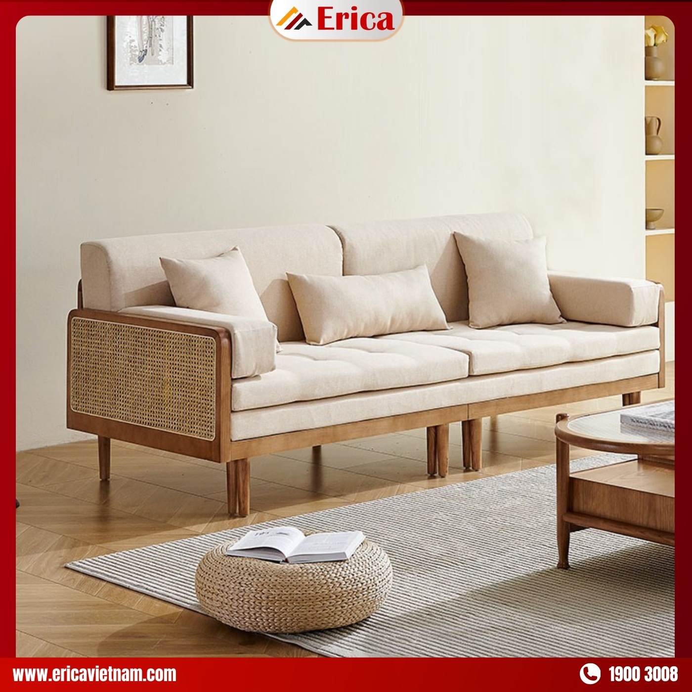 Ghế sofa ERICA EB142 màu kem