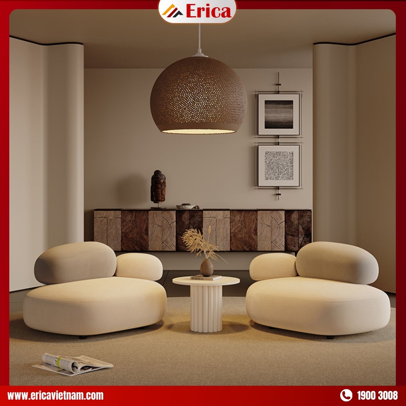 Sofa ERICA NS69 cho quán cafe bằng vải cao cấp