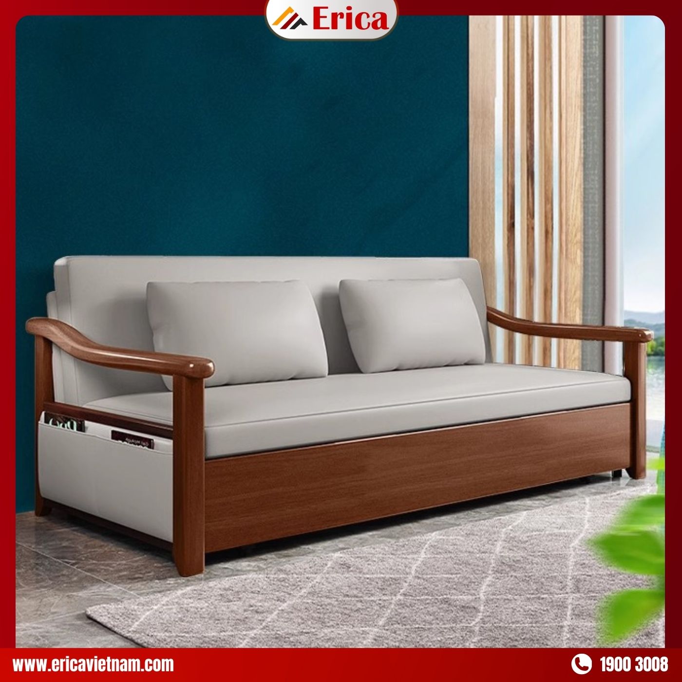 sopha bed phong cách rustic