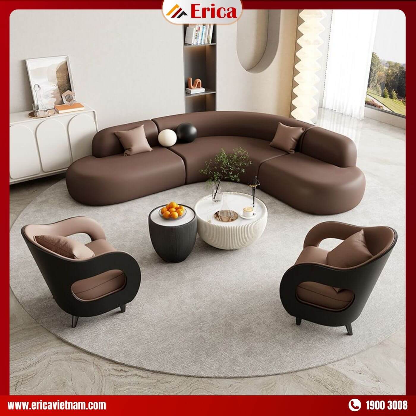 Sofa ERICA SG721 góc L kiểu Ý
