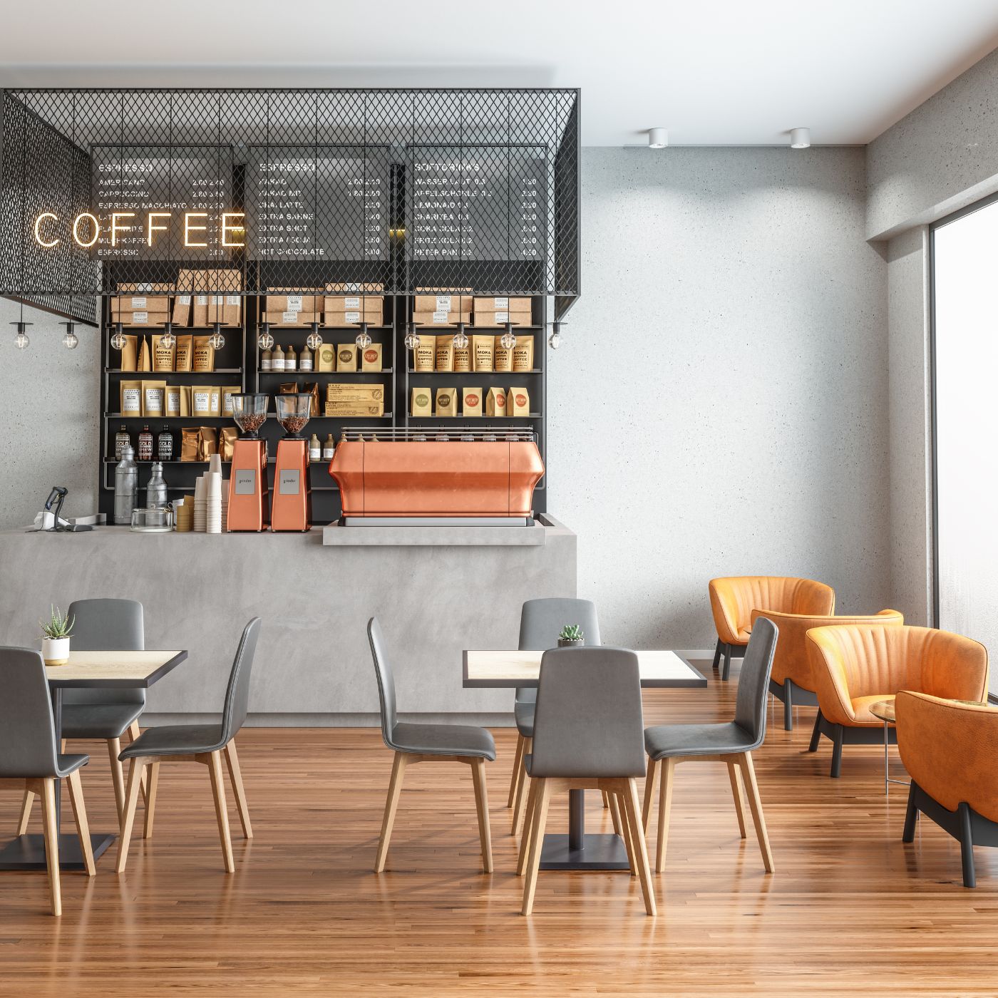 Sofa da đa dạng mẫu mã, phù hợp khi bài trí ở các quán cà phê