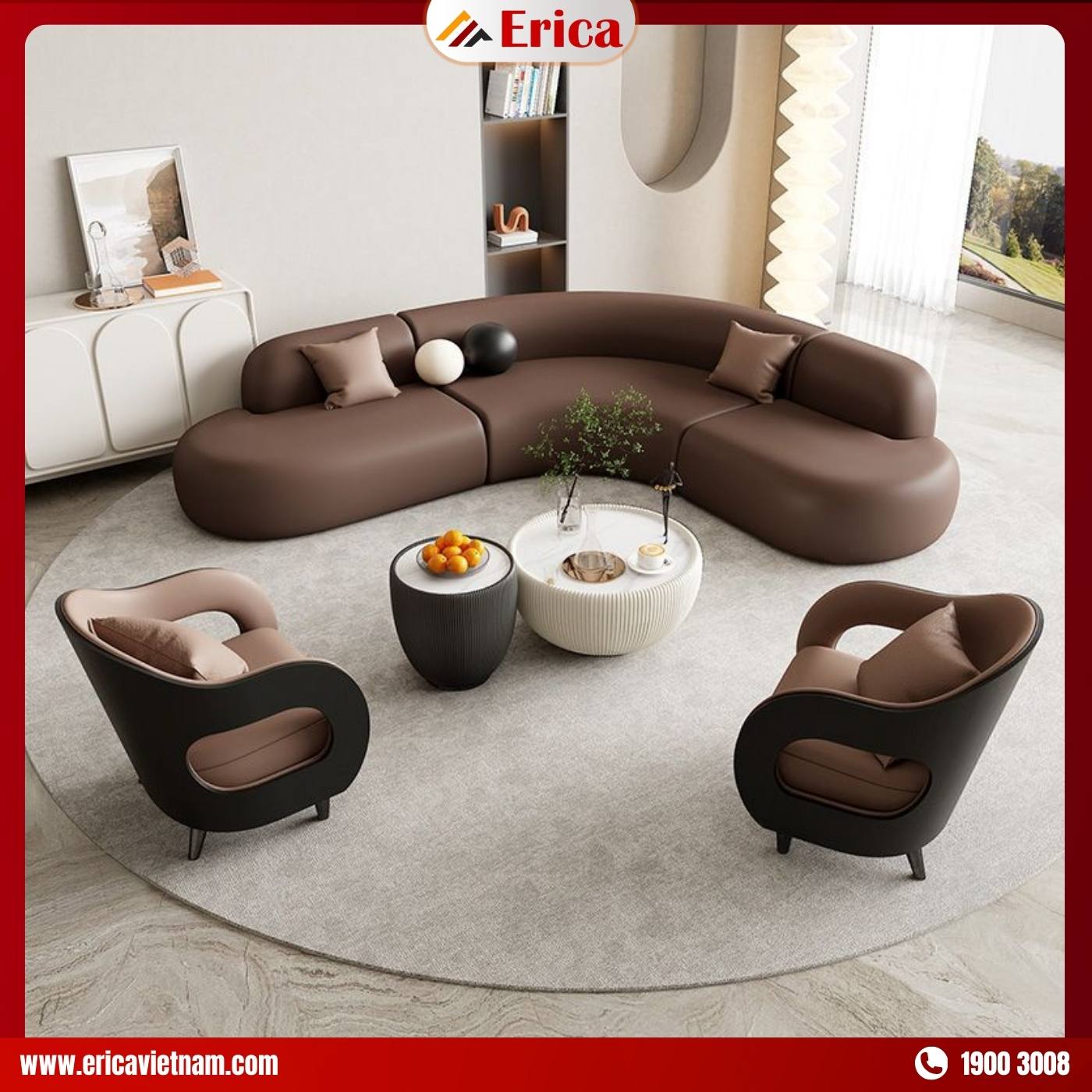 Chọn màu ghế sofa màu nâu ERICA SG721