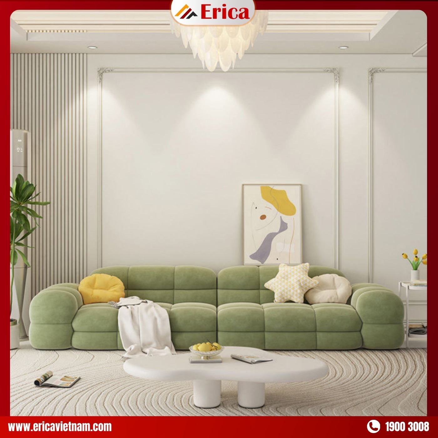 Chọn màu sắc sofa màu xanh lá ERICA NS33