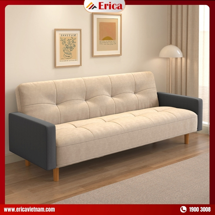 Sofa trắng kết hợp màu xanh nhạt