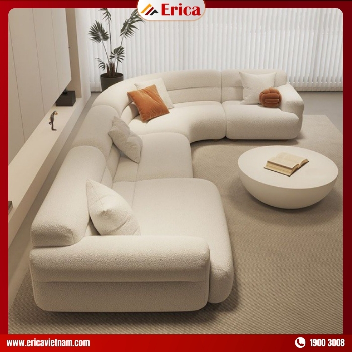 Sofa góc màu trắng kiểu Ý Erica SG827