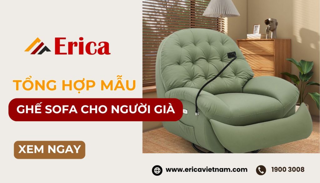 Mẫu ghế sofa cho người già thư giãn, giảm đau lưng