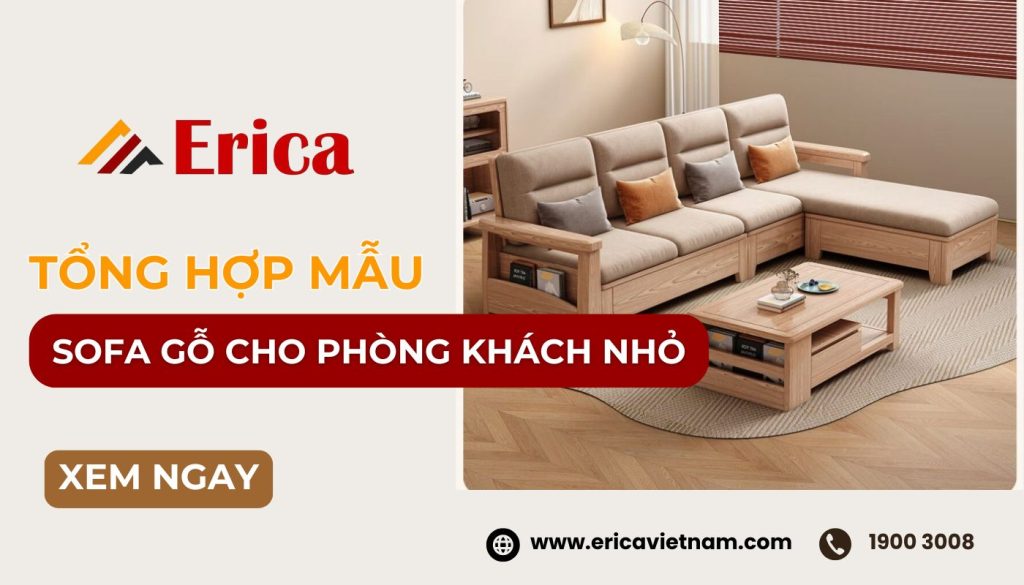 Tổng hợp mẫu bộ bàn ghế sofa gỗ phòng khách nhỏ đẹp