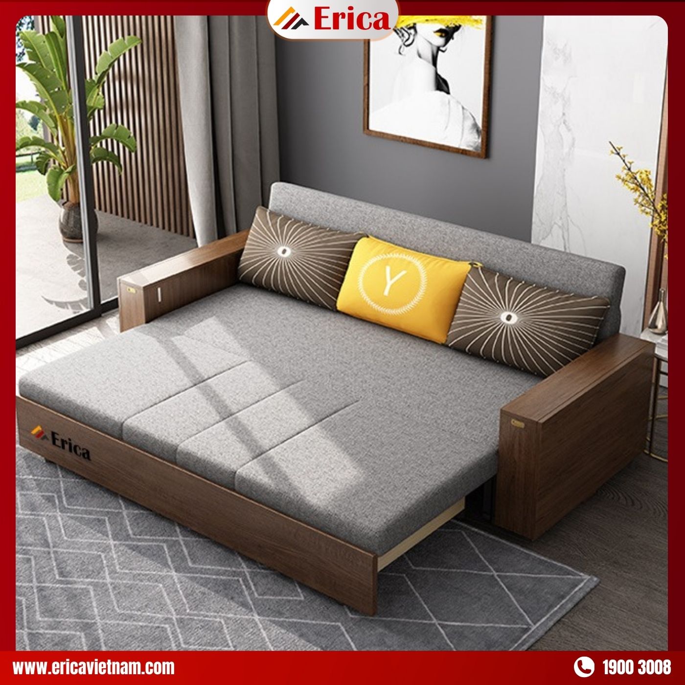 Erica EC5 là sofa giường phong cách Bắc Âu hiện đại