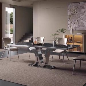 bo-ban-mat-da-cao-cap-erica-dp25 Bộ bàn ghế ăn mặt đá cao cấp Erica - DP25