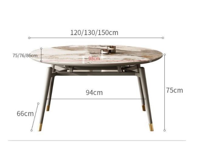 Kích thước bàn ăn mở rộng DP22