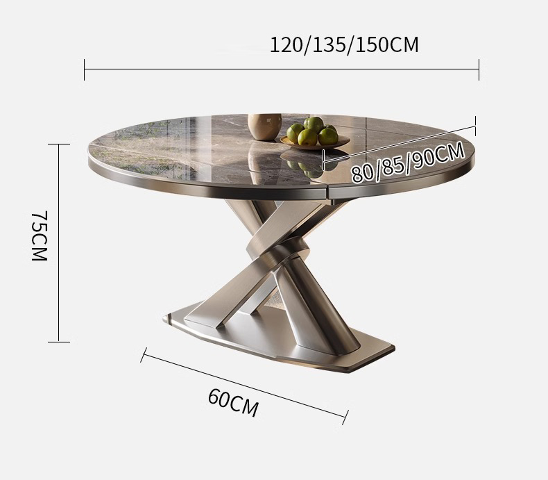 Kích thước bàn ăn mở rộng DP26