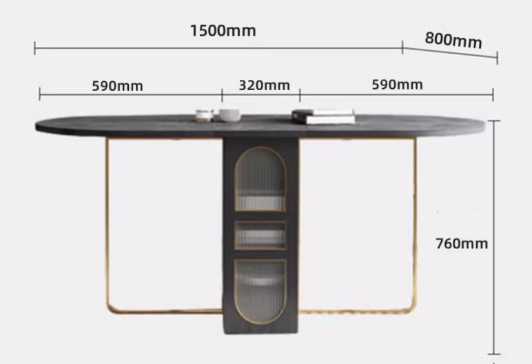 Kích thước bàn ăn thông minh Erica - DP19