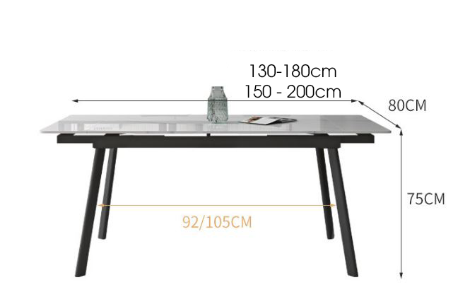 Kích thước bàn ăn mở rộng DP18 Kích thước bàn ăn mở rộng DP18