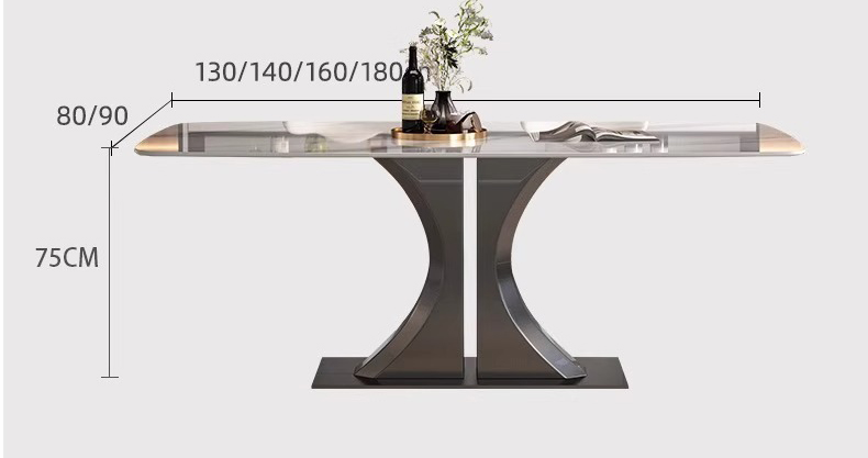 Kích Thước Bộ Bàn Ăn Mặt Đá Erica - DP24