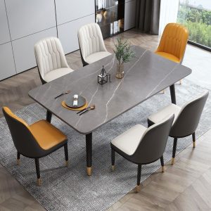 Bộ bàn ghế ăn mặt đá sang trọng