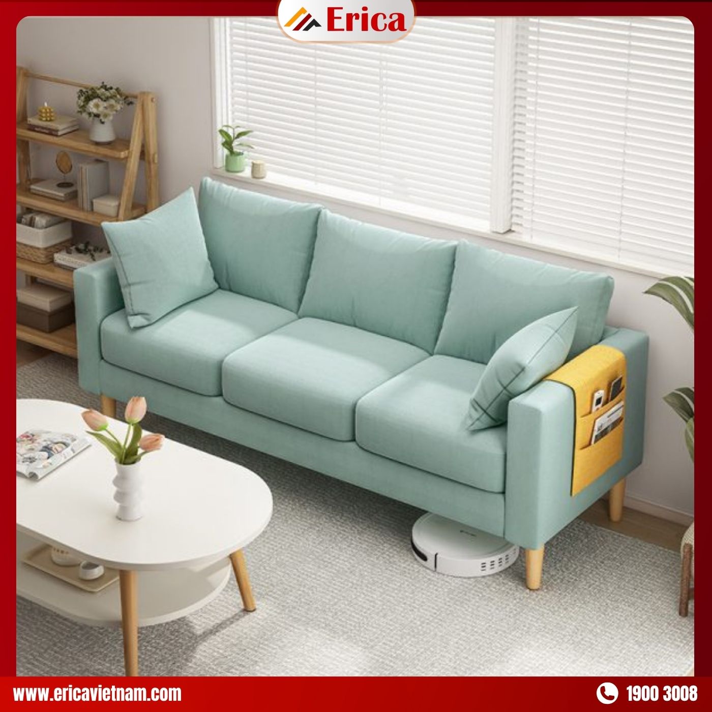 ERICA NS61 - Bộ sa lông băng phòng khách kiểu Bắc Âu Bộ sa lông phòng khách kiểu Bắc Âu