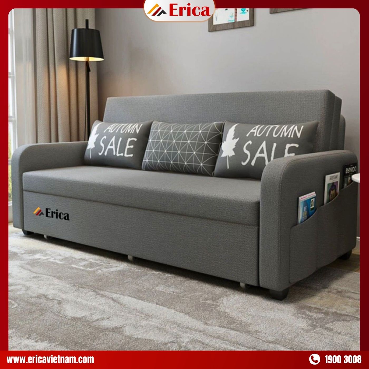 Mẫu sofa giường ED15 chinh phục khách hàng với màu xám đen mạnh mẽ Mẫu sofa giường ED15 chinh phục khách hàng với màu xám đen mạnh mẽ