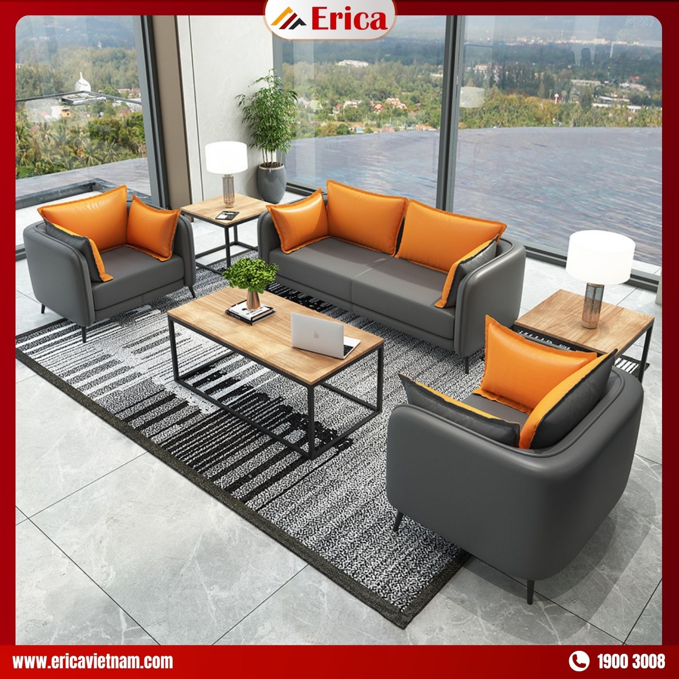Bộ bàn ghế sofa cao cấp, chuyên nghiệp cho văn phòng làm việc