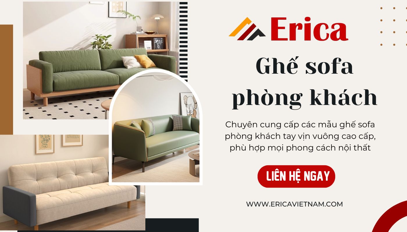 Mua ghế sofa tay vuông chất lượng, đa dạng mẫu mã tại Erica