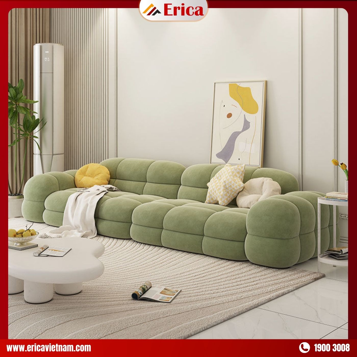 giá bộ sofa phòng khách ERICA NS33 phong cách Bắc Âu giá bộ sofa phòng khách ERICA NS33 phong cách Bắc Âu