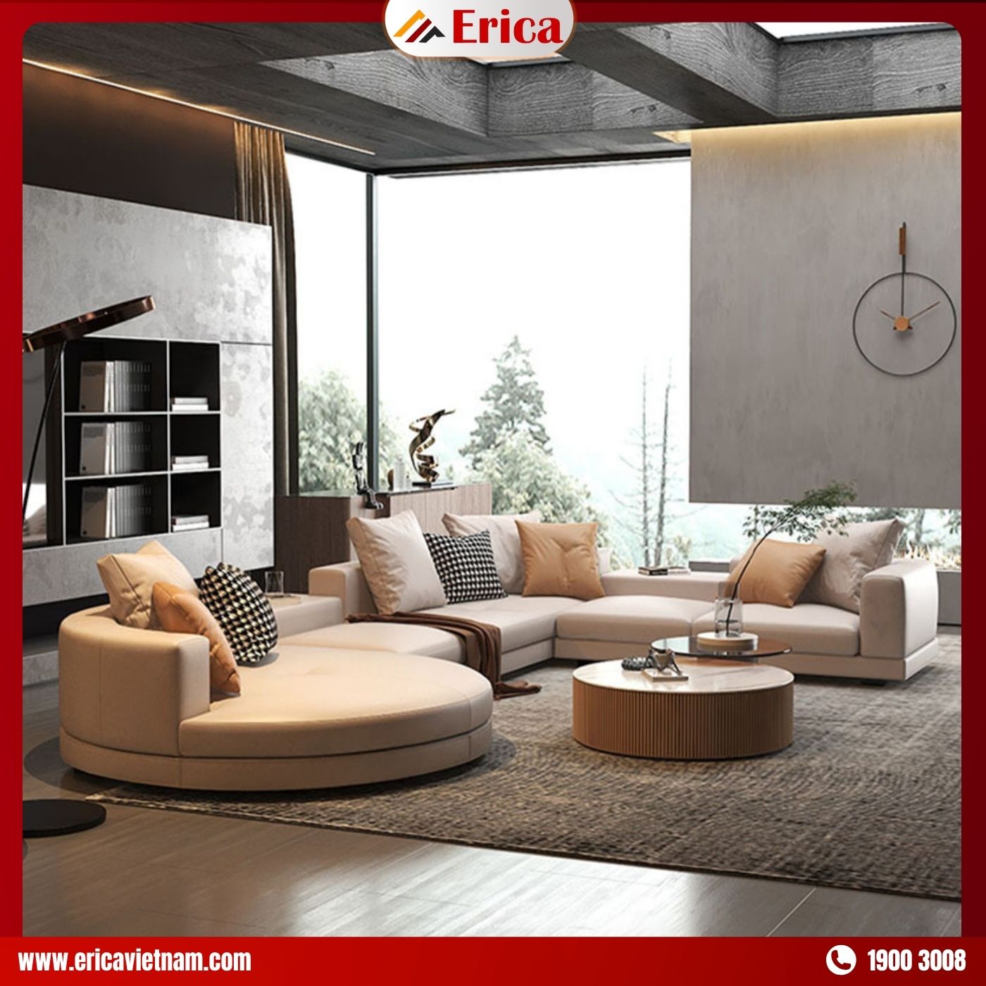 Sofa nệm phòng khách cao cấp, độc lạ ERICA NS35 Sofa nệm phòng khách cao cấp, độc lạ ERICA NS35